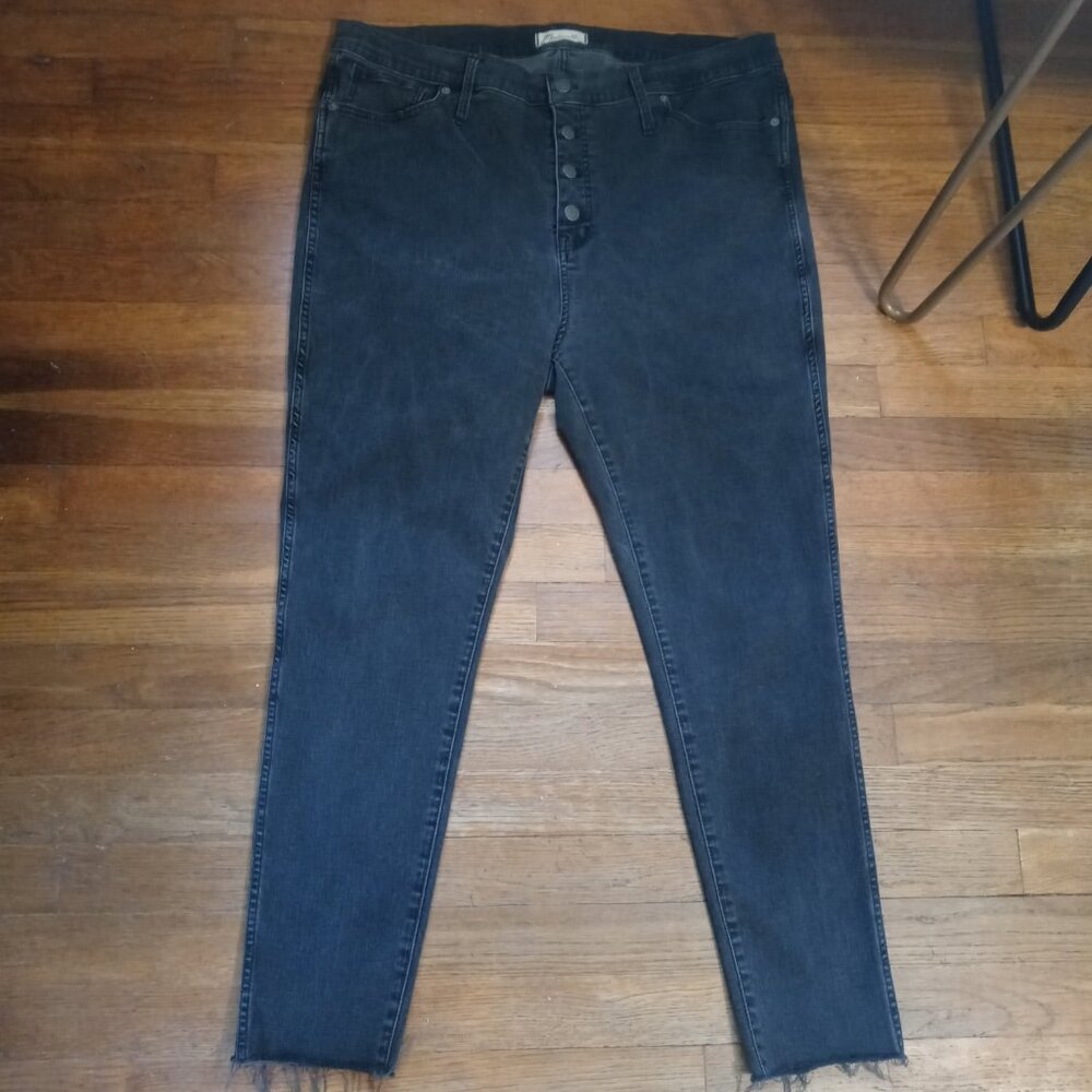 MADEWELL 10" high-rise skinny jeans in berkeley black (sz35)